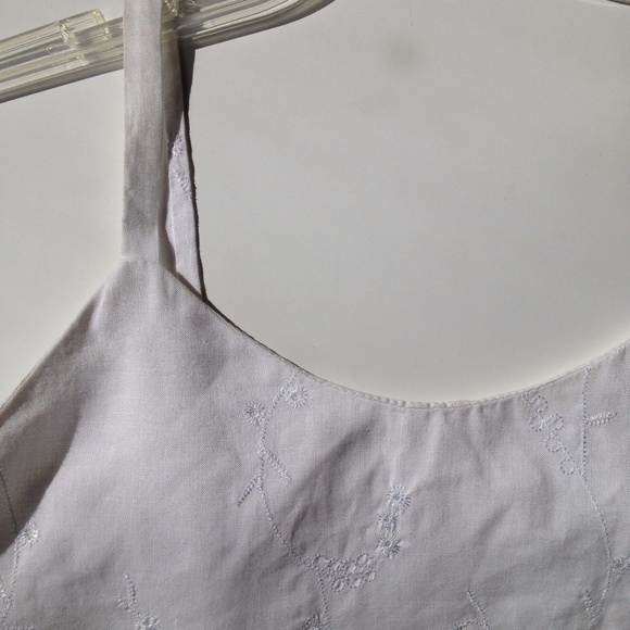 White Egyptian Cotton Spaghetti Strap Top - Picture 4 of 12